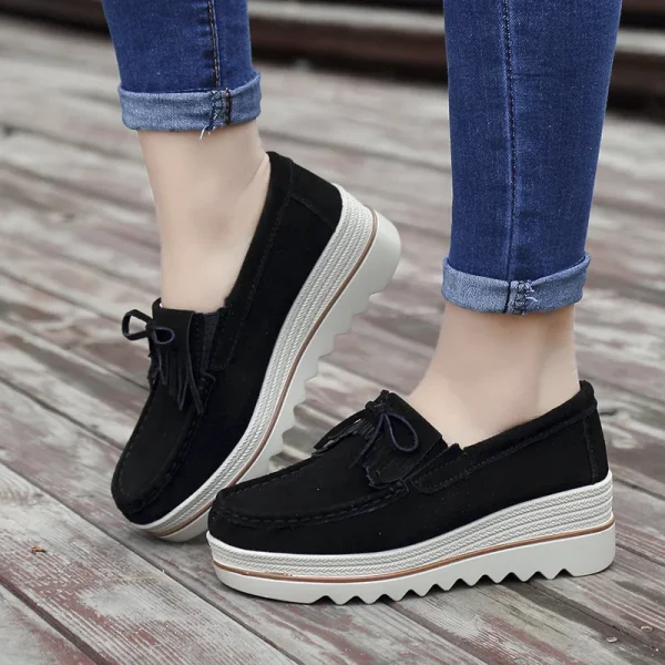 2025 Spring Women Flats Shoes Woman Platform Walking Flats Sneakers Women Suede Ladies Casual Shoes