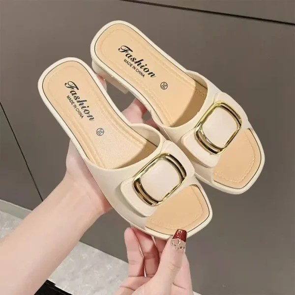 2025 Comfortable Elegance Wedge Sandal for Ladies Mid-heeled Shoe New Design Non-slip Women Shoes Fashion Trend