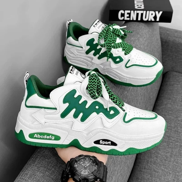 2025 Mens Casual Sports Height Increasing Board Shoes Lace up Trendy Shoes Anti-slip Breathable Non Smelly Feet Casual Shoes - Image 2