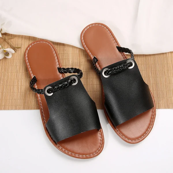 2025 Summer New Thin Sole Beach Sandals Comfortable and Non Wear Ethnic Style Women's Shoes - Image 5