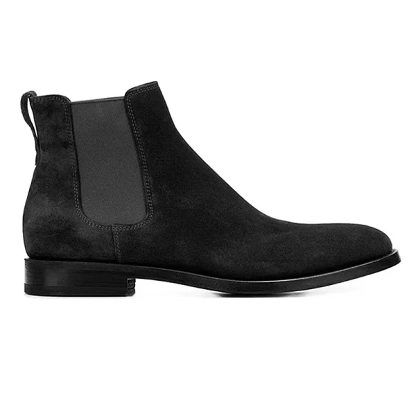 2025 Fashion Pointed Toe High-top Chelsea Boots Men Suede Leather Snow Boots Shoes for Men - Image 5