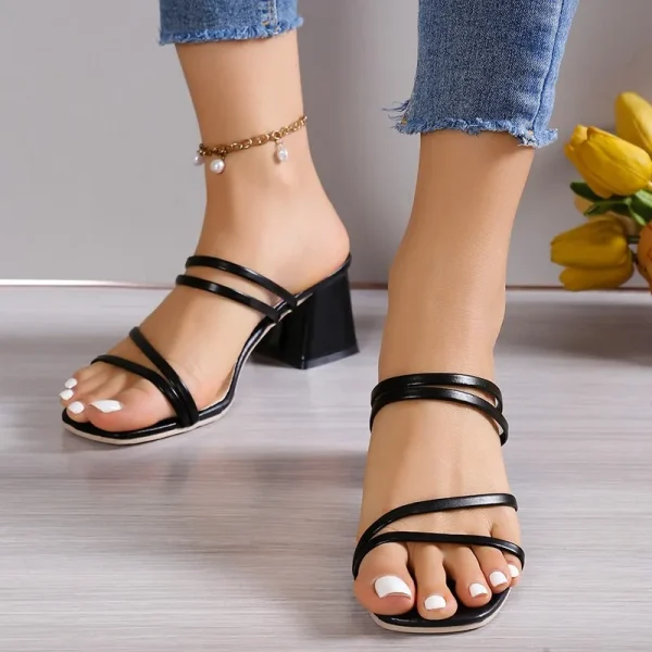 2025 Ladies Solid Color Heels Designer Heels Women - Image 6