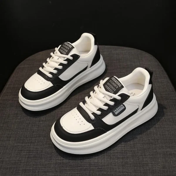 2025 Women's Spring New Breathable White Shoes Women's Versatile Thick Soled Sports and Leisure Board Shoes Trendy Shoes