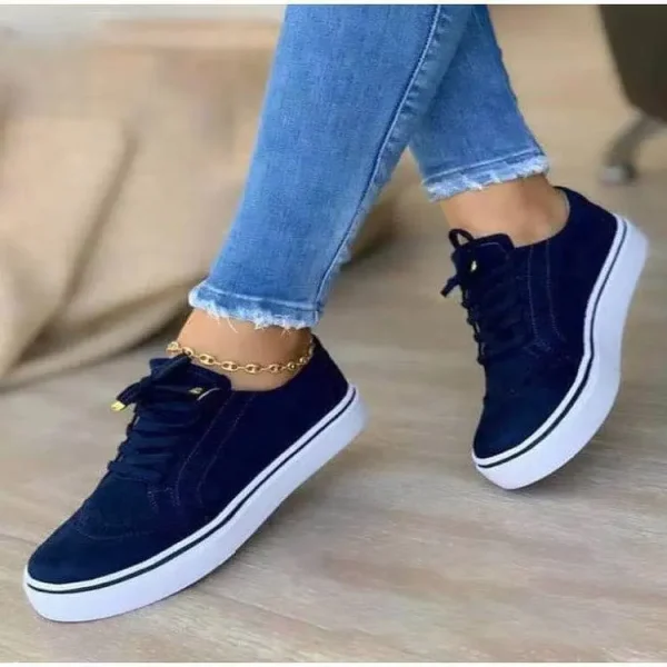 Women's  Brown Retro Suede Hollow Lace up Leather Shoes Sport Running Shoes Ladies Sneakers Casual Shoes for Women - Image 5