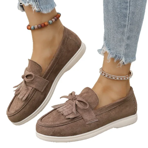 2025  Women's Slow Walking Casual Shoes Tassel Bow Loafers 5 Colors Flat Shoes - Image 6