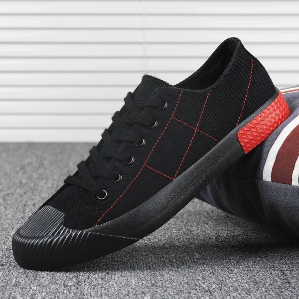 2025 New Arrival Men's Casual Low-Top Canvas Shoes Sneakers Fashionable Lace-Up All-Match Canvas Shoes for Men - Image 3