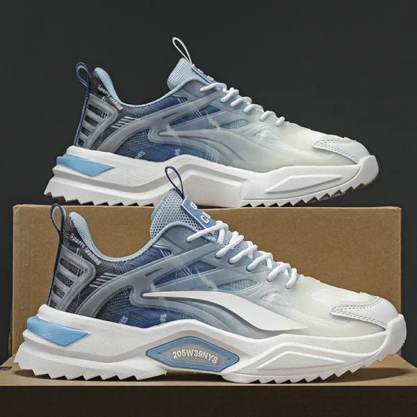 2025 Men's High Quality White Walking Shoes Light Weight Leather Upper Breathable and Comfortable with Anti-Slip Feature - Image 3