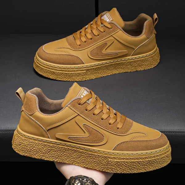 2025 New Mens Shoes Thick Sole Wear-resistant Work Casual Shoes Mens Sports Low-top Flat Shoes - Image 4