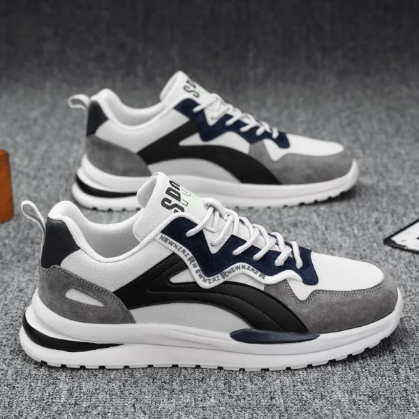 2025 Newest Design Sport Running Shoes Soft PU Leather Sneakers for Men - Image 2
