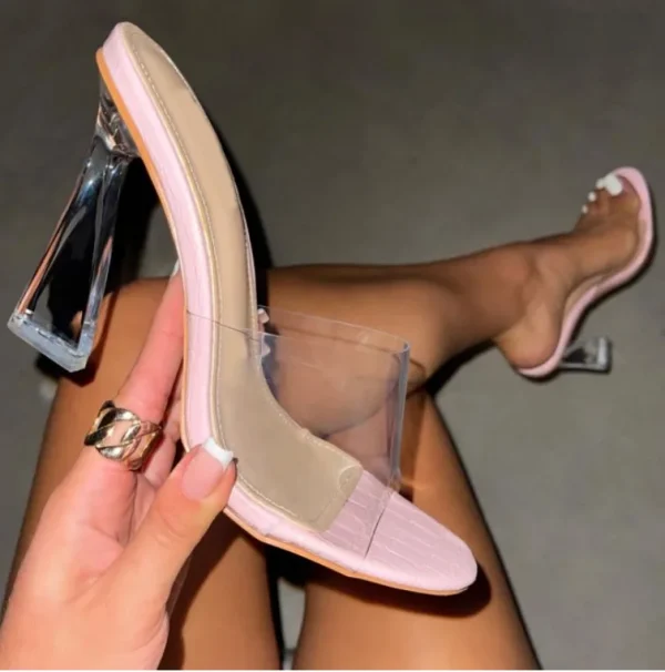 Fashion One-word Belt Sandals Women's Summer Mid-heel square Toe Open-toe Shoes New  fairy Thick Heel Shoes