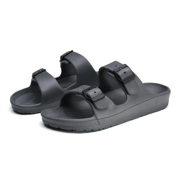2025  Summer New Arrival Female Slippers Women's Comfort Slides Double Buckle Adjustable EVA Flat Sandals - Image 5