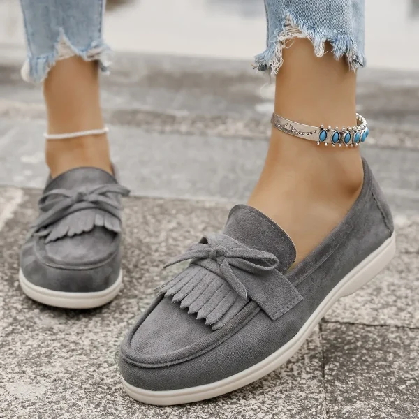 2025  Women's Slow Walking Casual Shoes Tassel Bow Loafers 5 Colors Flat Shoes