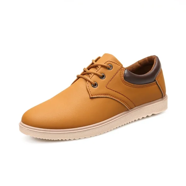 2025 Men's Fashion Leather Sneakers Lightweight Lace up Casual Tennis Shoes Comfortable Breathable Walking Shoes - Image 6