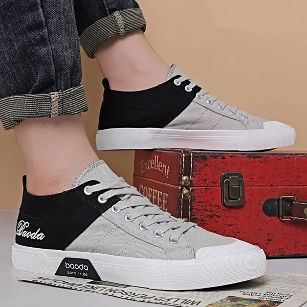 2025 Breathable Walking Footwear Men Trendy Flat Skateboard Sports Soft Sole Cloth Casual Sneakers Fashion Canvas Shoes - Image 4