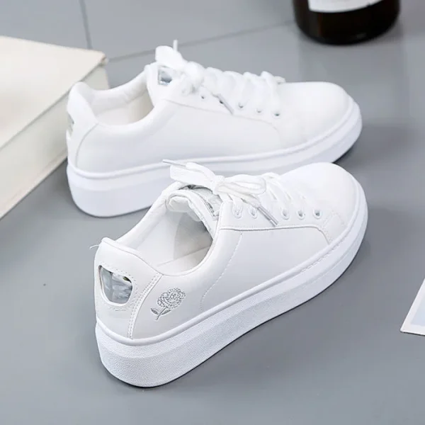 New Women's Shoes PU Leather Breathable Sports Style Casual Board Shoes Student Small White Shoes - Image 5