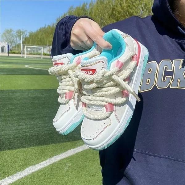 2025 Women's Small White Shoes Women Leisure Sports Flat Shoes - Image 5
