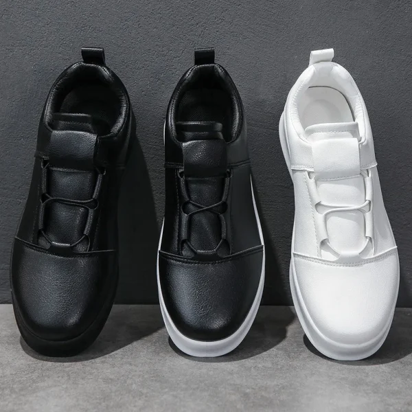 2025 Board Shoes for Men Low Cut RoundToeThick Bottom Versatile Interior Height Increasing Waterproof Anti Slip Skateboard Shoes - Image 2