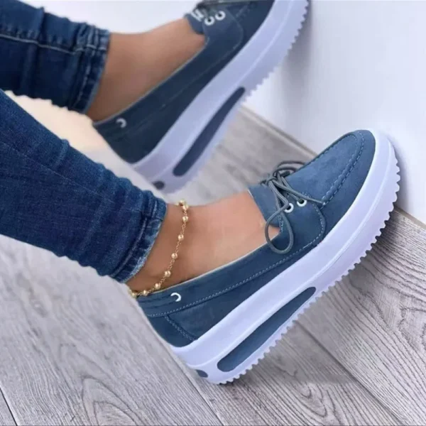 2025 Ladies Footwear Walking Style Women Flat Casual Shoes Chunky Platform Loafer Shoes - Image 3
