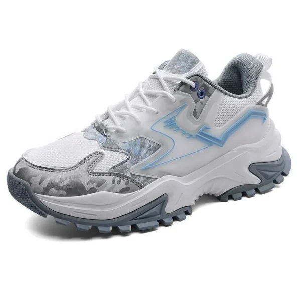 Fashion Stylish Green White Light Breathable Mesh Height Increasing Chunky Sneakers Shoes for Men New Styles - Image 6
