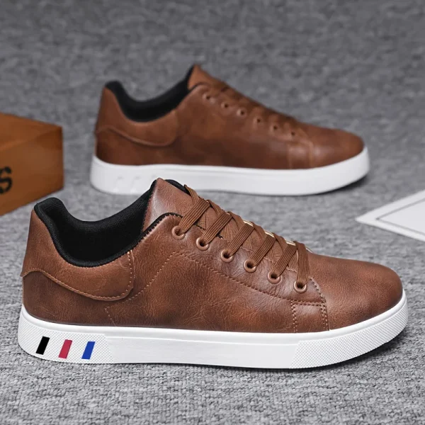 2025 CrossBorder Board ShoesFor Men Mesh Comfortable and Lightweight Leather Shoes Color Blocked Simple and Low Cut Sports Shoes - Image 5