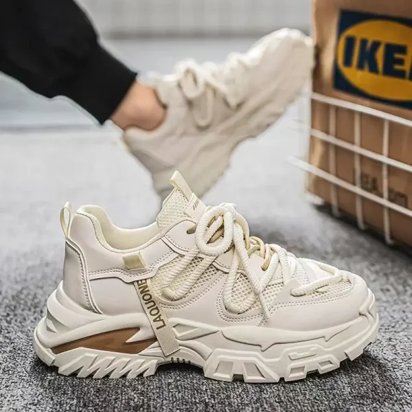 2025 Men's Summer New Mesh Versatile High-end Casual Shoes for Teenagers, Sports Thick Soled Dad Shoes - Image 5
