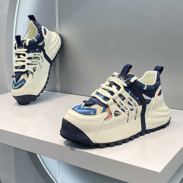 2025 Men's Trendy New Breathable Mesh Casual Running Shoes Versatile Thick Soled Sports Chunky Shoes