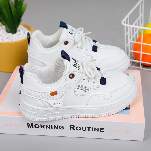 2025 New Arrival Unisex Kids Board Shoes Fashion Children's Sneakers PU Leather Non-Slip Sports School Shoes - Image 2