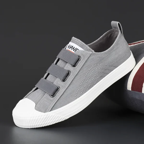 2025 Breathable Flat Trendy Canvas Skateboarding Shoes Leisure Round Toe Men Canvas Sneakers - Image 5