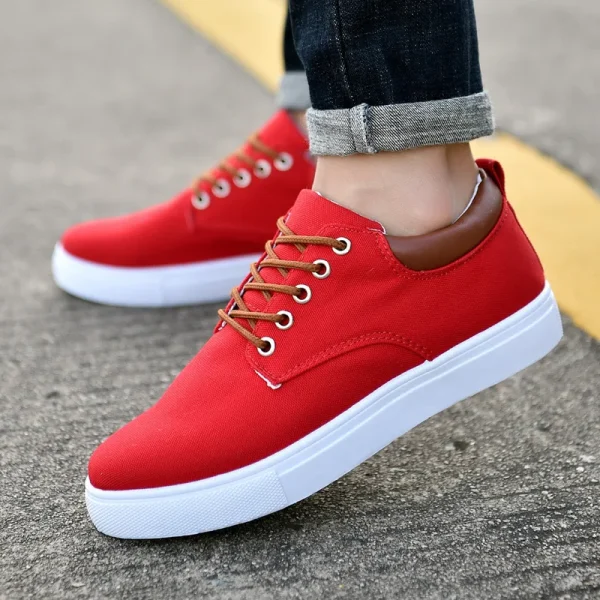 New Canvas Shoes Men Large Size Low Cut All Match Non Slip Rubber Sole Flat Heel Round Head Casual Shoes for Men - Image 5