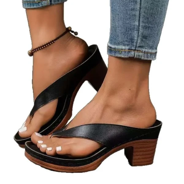 2025 Summer New Style European American Large Size Flip-Flops Women's Thick High Heel Fashion Sandals Outdoor Sandal Wholesale - Image 5