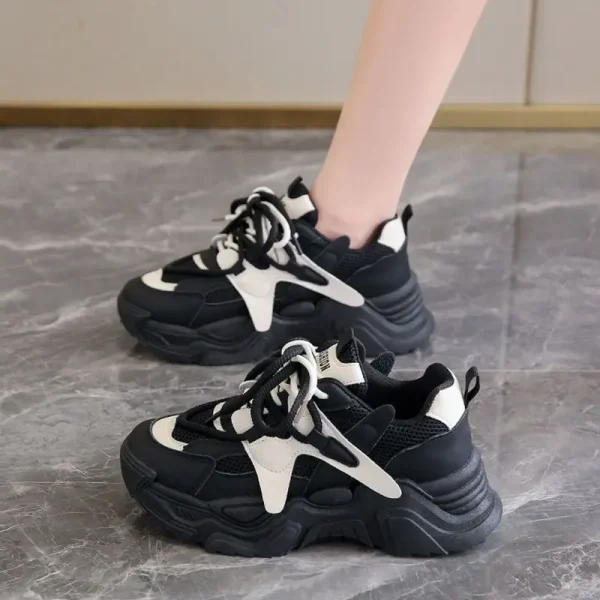 2025 New White Sneakers for Women Platform Leather Sneakers Women Leisure Walking Shoes - Image 4