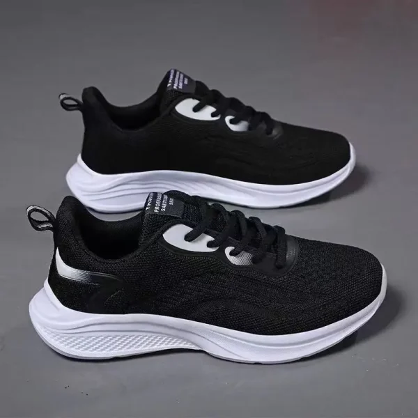 2025 Women's Fall New Flying Woven Lightweight Breathable Running Shoes Comfortable Casual Sneaker Thick Sole Flat - Image 6