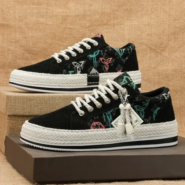 2025 Men's Canvas Shoes Summer Trend Versatile Casual Flat Soft Sole Shoes - Image 2