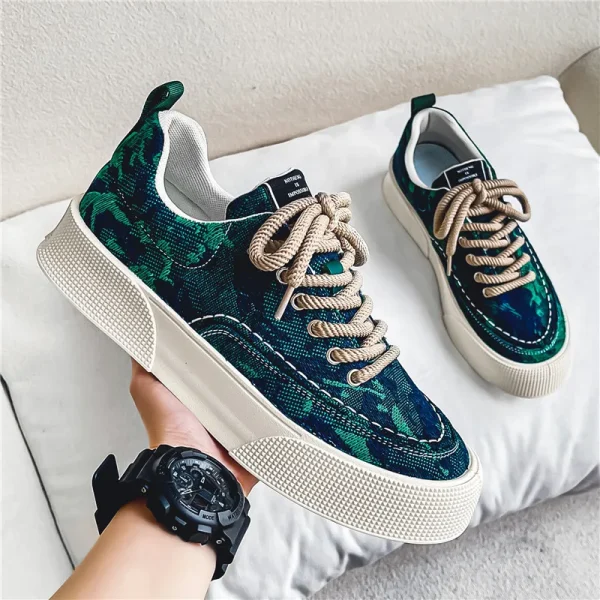 2025 Men's Shoes Spring Hot Shoes Thick Sole Printing Increase Casual Board Shoes