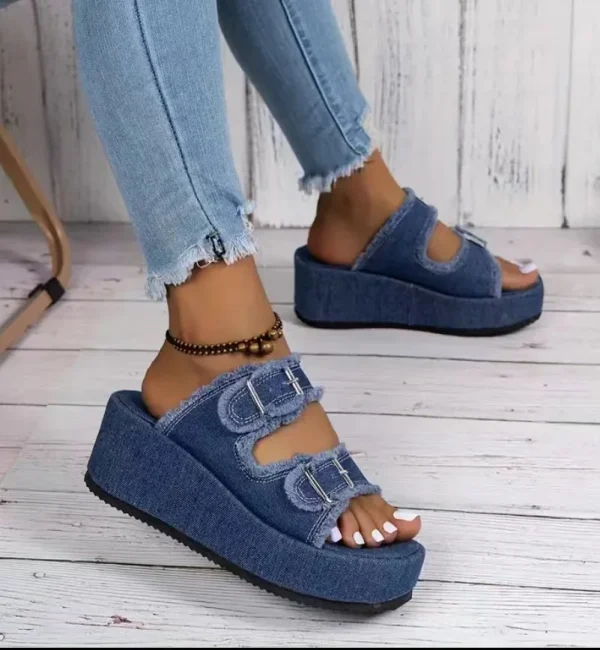 2025 New Creative Little Fragrance Slipper Movement Thick Bottom Slippers Fashionable Versatile Cowboy Flat Sandals - Image 6