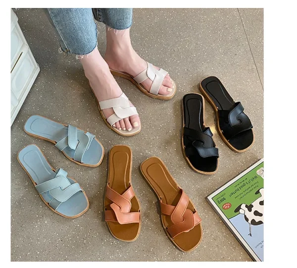 High Quality Fashionable Anti-slip Summer Casual Slide Sandals slippers for Women - Image 5