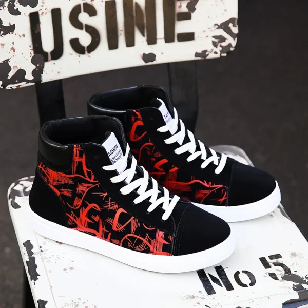 Casual Shoes Breathable High Top Canvas Comfortable Soft Soles Lightweight Students Sneaker - Image 5