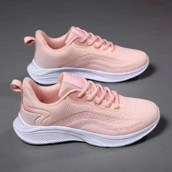 2025 Women's Fall New Flying Woven Lightweight Breathable Running Shoes Comfortable Casual Sneaker Thick Sole Flat - Image 5