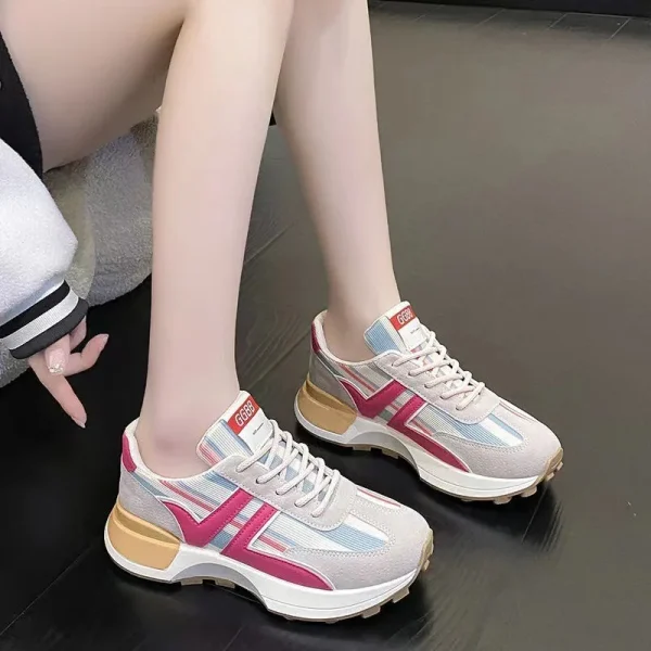 2025 Women's Sneakers Comfortable and Breathable Casual Walking Shoes for Ladies Fashion Chunky Sport Shoes - Image 3